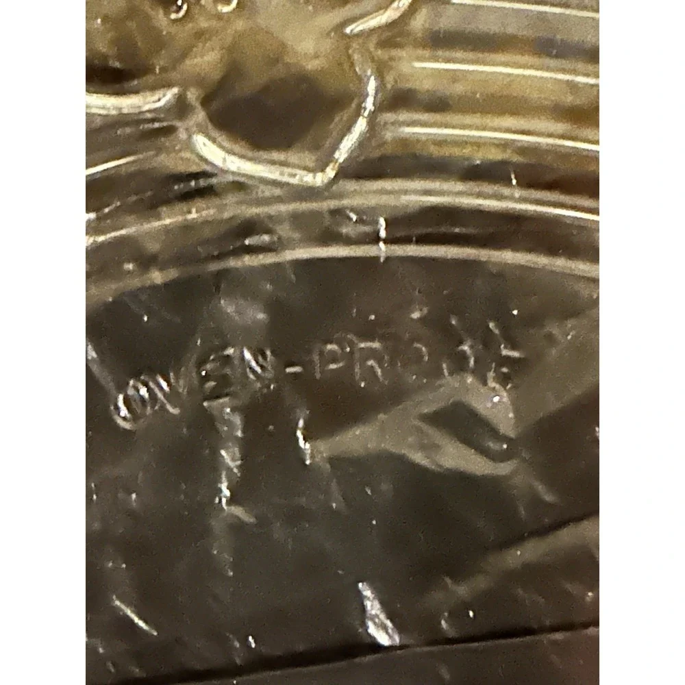 Vintage Glass Quiche Pie Plate Clear Embossed Floral Scalloped Rim 10
